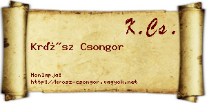 Krósz Csongor névjegykártya